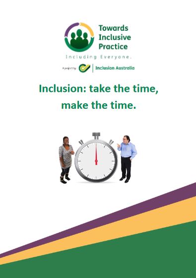 Front page of Inclusion: Take the Time, Make the Time factsheet